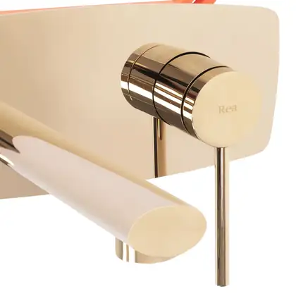 Смеситель для раковины (умывальника) REA OVAL GOLD + BOX скрытого монтажа (REA-B5125)