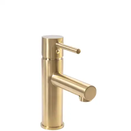 Смеситель для раковины (умывальника) REA TESS BRUSHED GOLD низкий (REA-B5661)