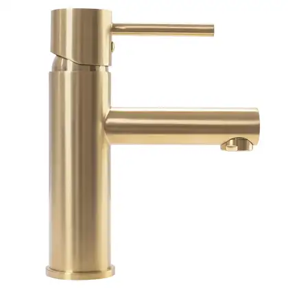 Смеситель для раковины (умывальника) REA TESS BRUSHED GOLD низкий (REA-B5661)