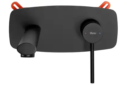 Смеситель для раковины (умывальника) REA OVAL BLACK + BOX черный скрытого монтажа (REA-B8860)