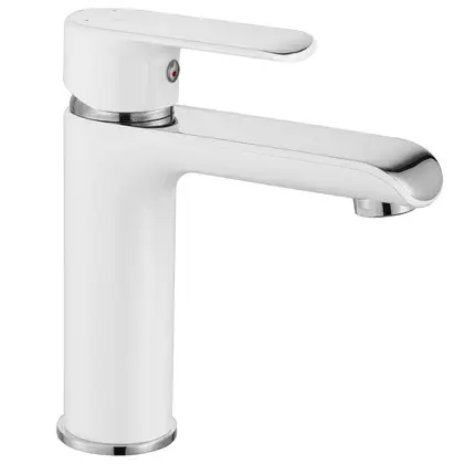 Смеситель для раковины (умывальника) REA  BLOOM WHITE CHROM низкий (REA-B9915)