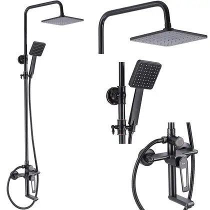 Душевой гарнитур REA BLADE OLD BLACK с изливом (REA-B9976)