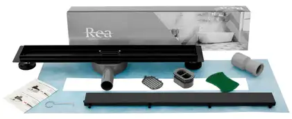 Трап для душа REA NEO PRO BLACK 2в1 черный 80 см (REA-G8907)