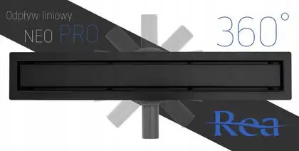 Трап для душа REA NEO PRO BLACK 2в1 черный 80 см (REA-G8907)