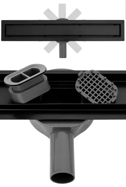 Трап для душа REA NEO PRO BLACK 2в1 черный 90 см (REA-G8908)