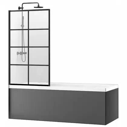 Шторка для ванны REA LAGOS-1 FIX BLACK 70 постоянная (REA-K4560)