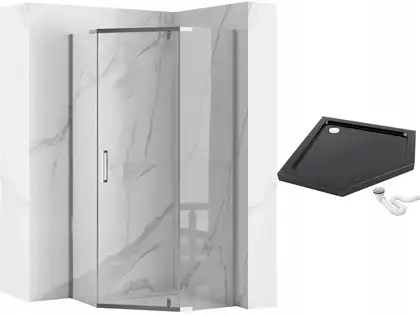 Rea Axin Chrom Душова кабіна 90x90, прозоре скло (REA-K8779)