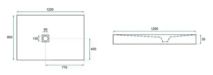 Душевой поддон REA STONE 80X120 BLACK (REA-K9602)