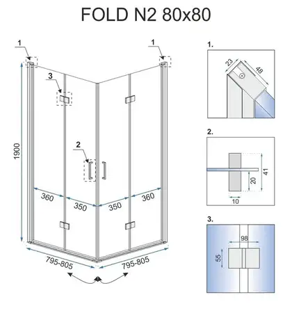 Душевая кабина REA FOLD N2 90х90 (REA-K9991)