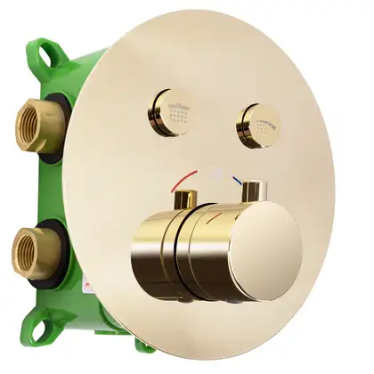 Душевая система с термостатом REA MILER GOLD + BOX скрытого монтажа (REA-P6714)