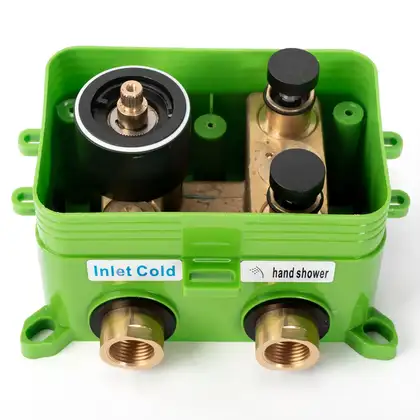 Душевая система с термостатом REA MILER GOLD + BOX скрытого монтажа (REA-P6714)