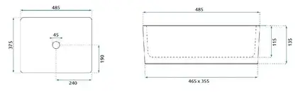 Rea Anita Накладна раковина, біла (REA-U0669) Rea Anita Накладна раковина, біла (REA-U0669)
