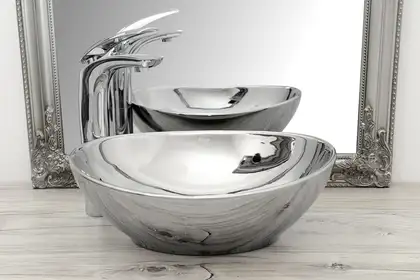 Умивальник (раковина) REA SOFIA SILVER накладний сріблястий (REA-U0852)
