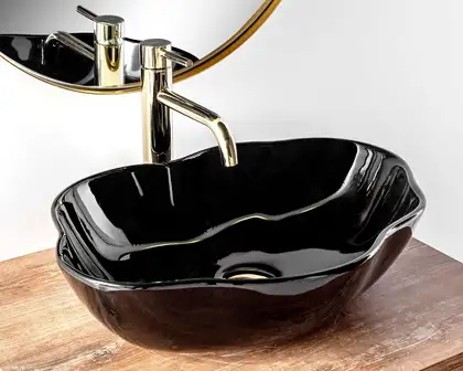 Умывальник (раковина) REA PEARL BLACK накладной черный (REA-U0858)