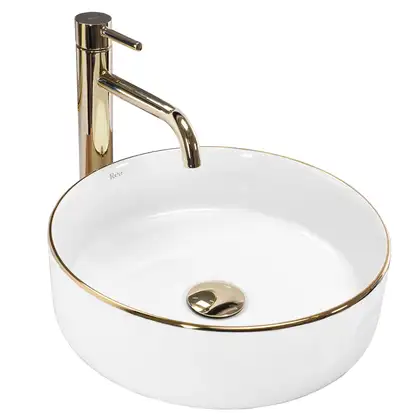 Rea SAMI GOLD EDGE Умивальник накладний, білий (REA-U6758) Rea SAMI GOLD EDGE Умивальник накладний, білий (REA-U6758)