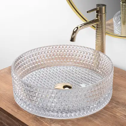 Rea Cristal Transparent Умивальник накладний, прозорий (REA-U9670) Rea Cristal Transparent Умивальник накладний, прозорий (REA-U9670)