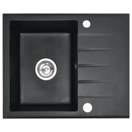 Гранитная кухонная мойка REA NORTH BLACK пятнистая (ZLE-00125)