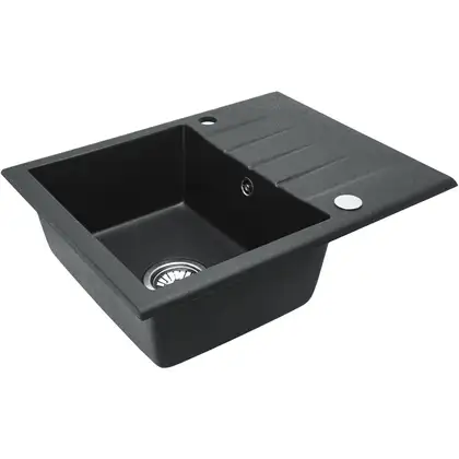 Гранитная кухонная мойка REA NORTH BLACK пятнистая (ZLE-00125)