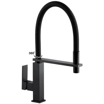 Смеситель для кухни Yoka FERRA BLACK черный (BZ.FERRA-BLK) Смеситель для кухни Yoka FERRA BLACK черный (BZ.FERRA-BLK)