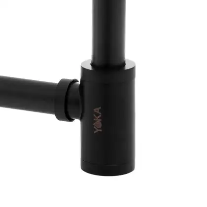 Сифон універсальний для раковины (умивальника) Yoka BLACK MAT CLICK-KLAK черный (SYPOP-14-BLK)