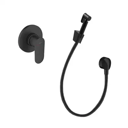 Комплект гігієнічного душу Hansgrohe Vernis Blend з лійкою Noken Round, Matt Black (20220001)