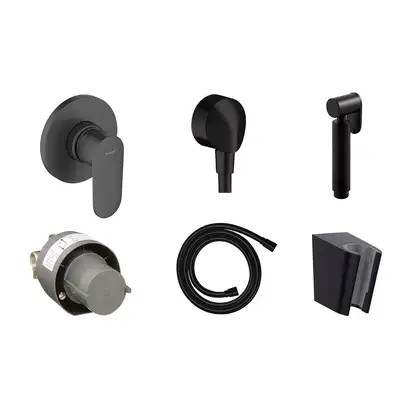 Комплект гігієнічного душу Hansgrohe Vernis Blend з лійкою Noken Round, Matt Black (20220001)