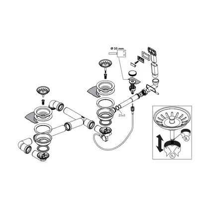 Сифон для мийки Hansgrohe D17-11 (43938000)