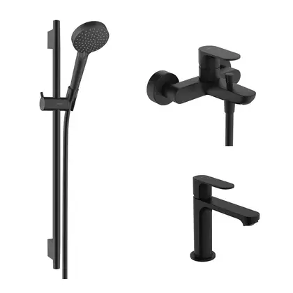 Hansgrohe Rebris S/Vernis Blend Набір 3-в-1, чорний (SET72440) (724407251726422)