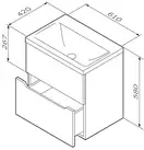 Тумба з раковиною, підвісна, 60 см AM.PM M91-FHX0602-WC0602WG38 GEM S