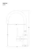 Смеситель для кухни Corsan LUGO BLACK MATT черный з подвижным носиком (CMB7522BL)