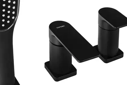 Смеситель для ванны CORSAN TRINO BLACK MATT на борт ванны (CMB7142BL)