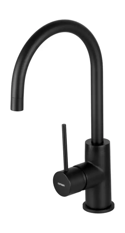 Смеситель для кухни Corsan LUGO BLACK MATT черный з подвижным носиком (CMB7522BL)