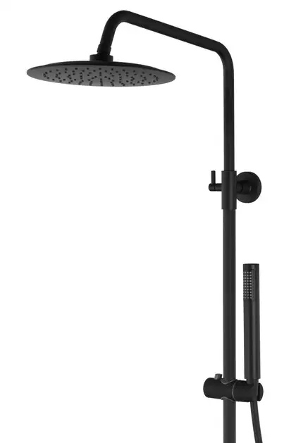 Душовий гарнітур Corsan LUGO BLACK MATT з термостатом та виливом (CMN017)