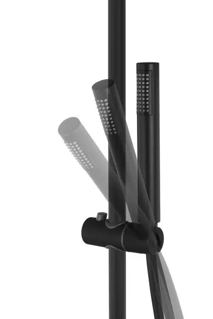 Душовий гарнітур Corsan LUGO BLACK MATT з термостатом та виливом (CMN017)