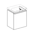Тумба Geberit Smyle Square 53,6 см, корпус и фасад - белый глянец / ручка - белый мат 500.366.00.1