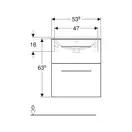 Тумба под раковину Geberit Selnova Square, slim rim 55 см, орех тёмный 501.202.00.1