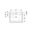 Тумба с раковиной Geberit iCon slim rim 60 см, корпус и фасад - белый мат / ручки - белый мат 502.335.01.3