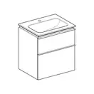 Тумба с раковиной Geberit iCon slim rim 60 см, корпус и фасад - белый мат / ручки - белый мат 502.335.01.3