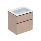 Тумба с раковиной Geberit iCon slim rim 60 см, корпус и фасад - дуб / ручки - лава мат 502.335.JH.1