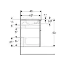 Тумба с раковиной Geberit iCon slim rim 60 см, корпус и фасад - дуб / ручки - лава мат 502.335.JH.1