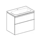 Тумба с раковиной Geberit iCon slim rim 75 см, корпус и фасад - белый мат / ручки - белый мат 502.336.01.3
