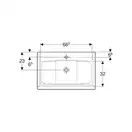 Тумба с раковиной Geberit iCon slim rim 75 см, корпус и фасад - лава мат / ручки - лава мат 502.336.JK.1
