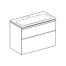 Тумба с раковиной Geberit iCon slim rim 90 см, корпус и фасад - лава мат / ручки - лава мат 502.337.JK.1