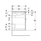 Тумба с раковиной Geberit iCon slim rim 120 см, корпус и фасад - белый мат / ручки - белый мат 502.338.01.3