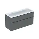 Тумба с раковиной Geberit iCon slim rim 120 см, корпус и фасад - лава мат / ручки - лава мат 502.338.JK.1