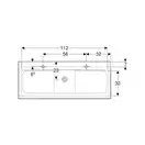 Тумба с раковиной Geberit iCon slim rim 120 см, корпус и фасад - орех тёмный / ручки - лава мат 502.338.JR.1
