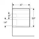 Тумба подвесная Geberit One 120 х 47 х h50,4 см, цвет - орех тёмный 505.265.00.6