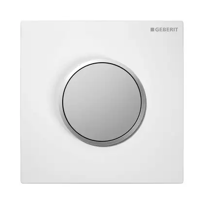 Кнопка для писсуара Geberit Sigma 10 (пластик белый глянцевый/хром матовый) 116.015.KL.1