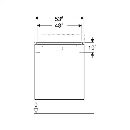 Тумба Geberit Smyle Square 53,6 см, корпус и фасад - белый глянец / ручка - белый мат 500.366.00.1