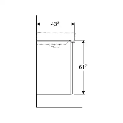 Тумба Geberit Smyle Square 53,6 см, корпус и фасад - белый глянец / ручка - белый мат 500.366.00.1
